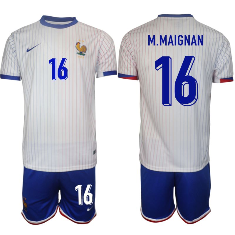 Men 2024-2025 Season France away White 16 Soccer Jersey